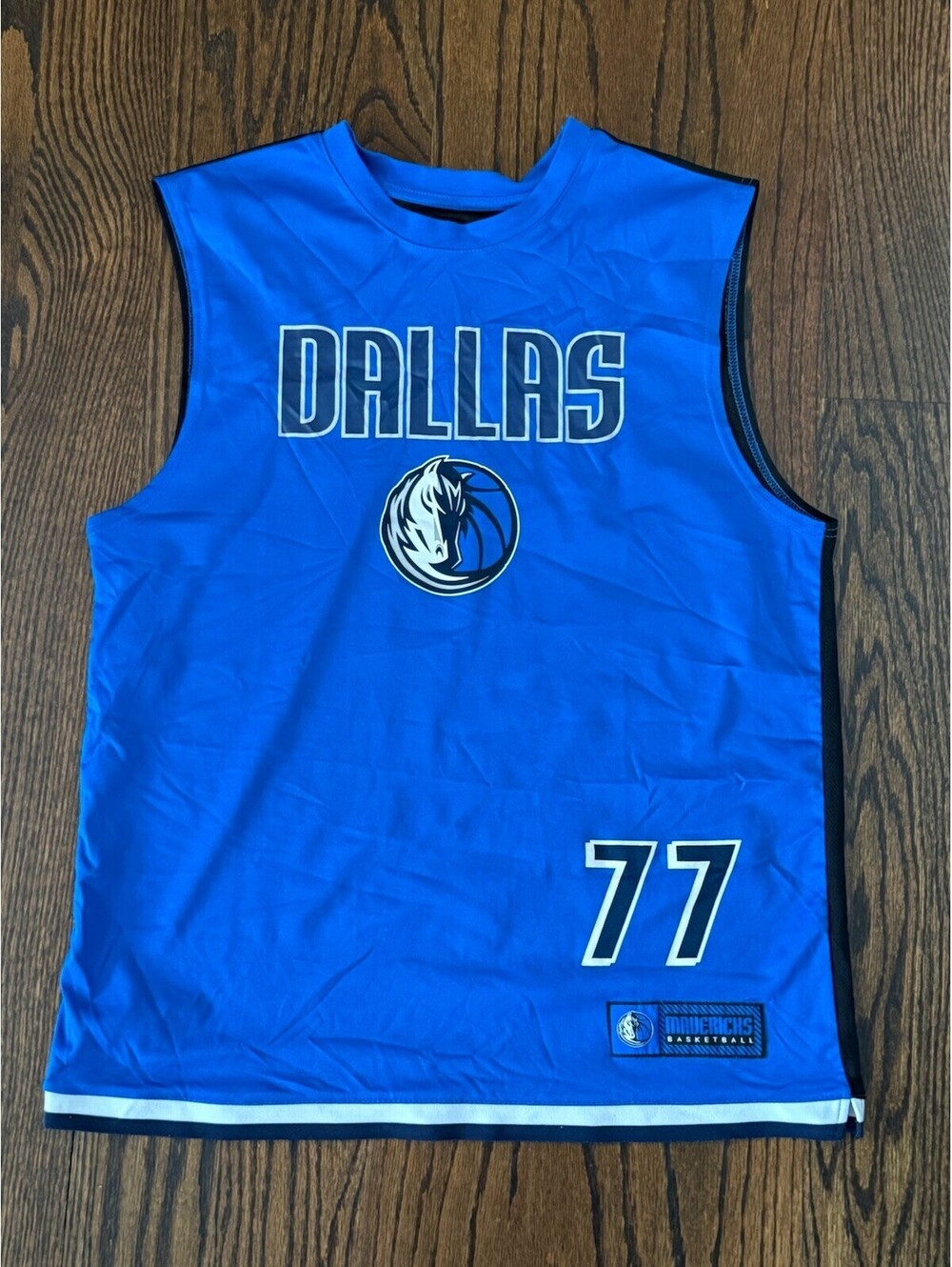 Luka Doncic Dallas Mavericks 77 Tank Top Mens Large Blue Black NBA Basketball